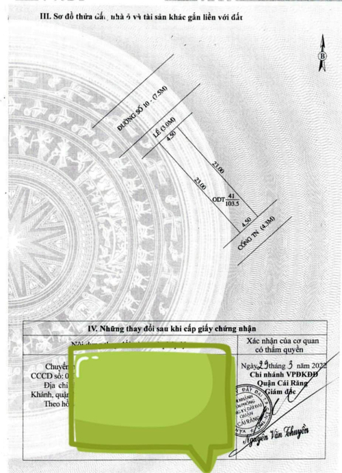 CẦN BÁN NHANH NỀN ĐƯỜNG SỐ 10 KHU DÂN CƯ DIỆU HIỀN, PHÚ THỨ, CÁI RĂNG, CẦN THƠ